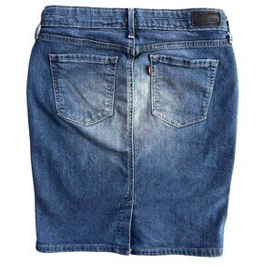 Levis Denim Jean weaSkirt Womens 27 Blue Stretch Cowgirl Western Boho Distressed